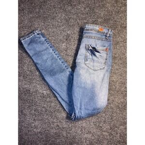 Denim Lovers Skinny Jeans Womens 3 Blue Denim Distressed Stretch 5-Pocket Design